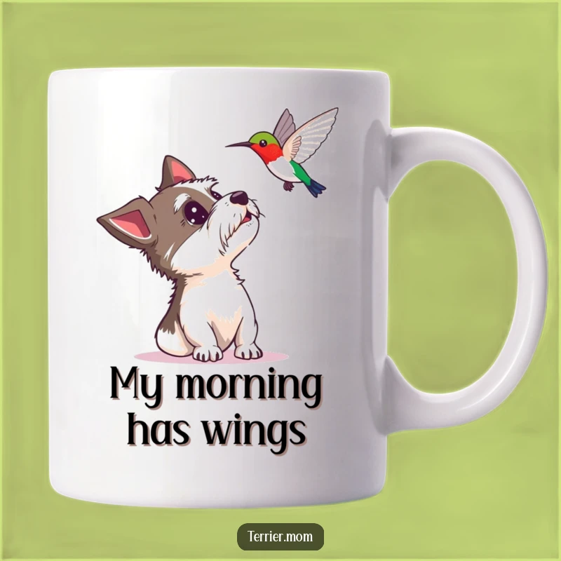 Funny Terrier Hummingbird Surprise Mug: A Delightful Gift for Dog Lovers