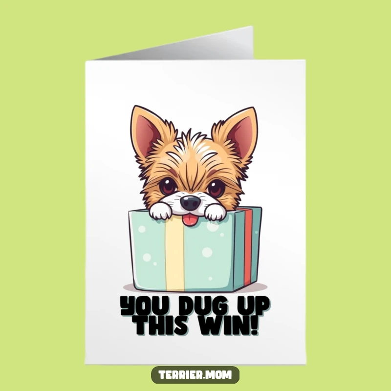 Free Printable Congrats Card: Terrier Dog Gift Box, Hilarious Downloadable