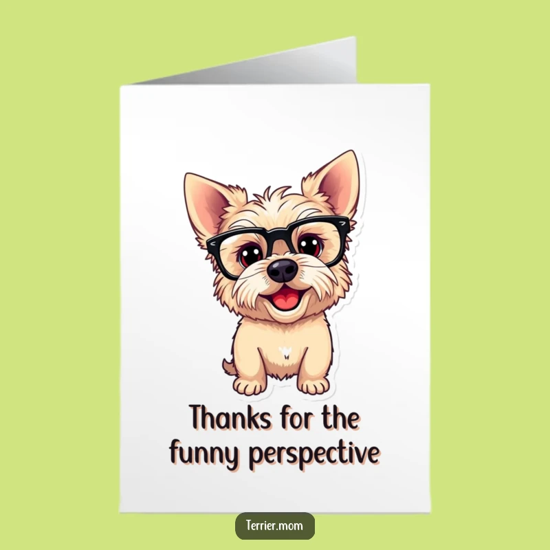 Free Printable Thank You Card: Silly Glasses Terrier Dog - Funny Downloadable Gift