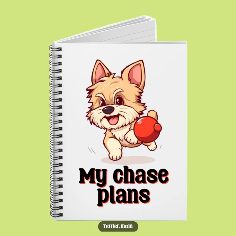 Funny Dog Notebook: Scruffy dog chases red ball, jot down ideas with excitement, gift.