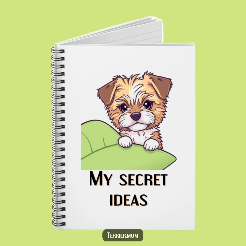Funny Dog Notebook: Tousled pup peeks from leaf, jot down curious thoughts, gift.