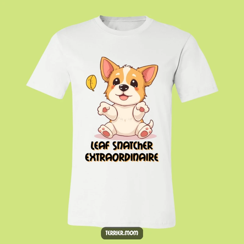 Funny Terrier Leaf Catching T-Shirt: Autumn Dog Tee, Humorous Pet Lover Gift